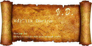 Válik Dorina névjegykártya